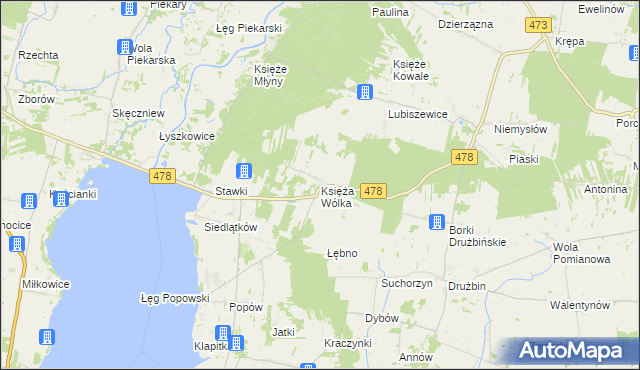 mapa Księża Wólka, Księża Wólka na mapie Targeo