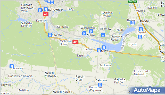 mapa Kuczów, Kuczów na mapie Targeo