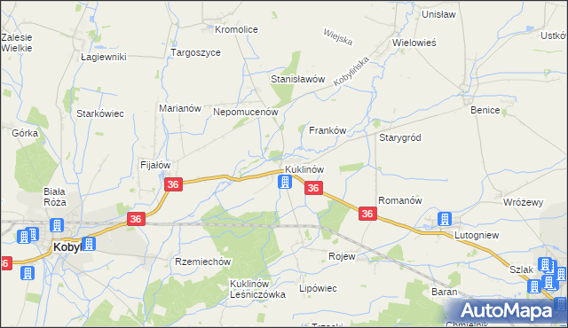 mapa Kuklinów, Kuklinów na mapie Targeo