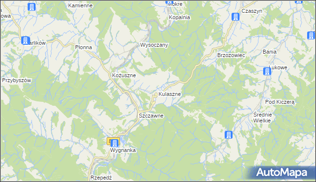 mapa Kulaszne, Kulaszne na mapie Targeo