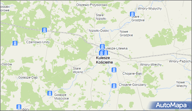 mapa Kulesze Kościelne, Kulesze Kościelne na mapie Targeo