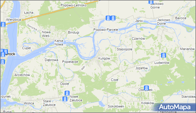 mapa Kuligów, Kuligów na mapie Targeo