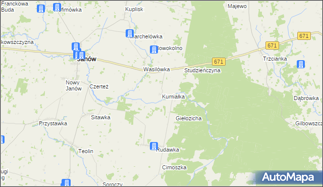 mapa Kumiałka, Kumiałka na mapie Targeo