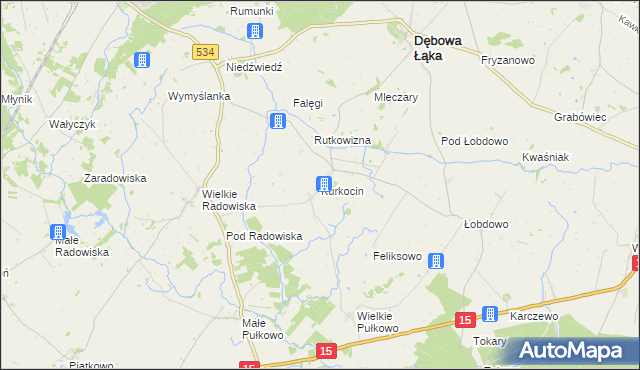 mapa Kurkocin, Kurkocin na mapie Targeo