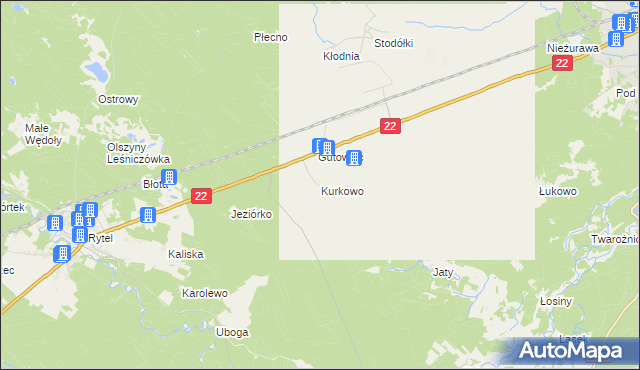 mapa Kurkowo gmina Czersk, Kurkowo gmina Czersk na mapie Targeo