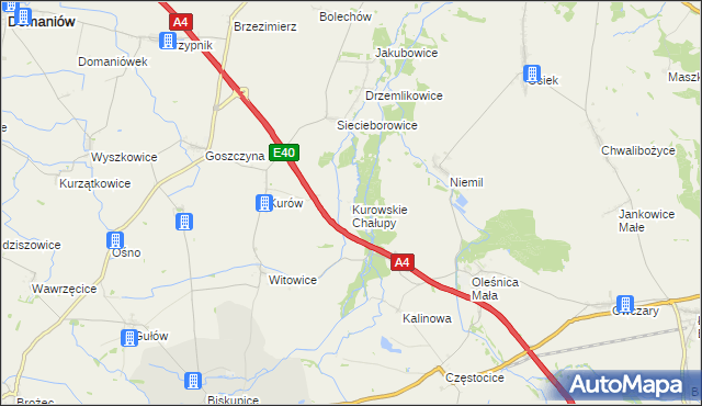 mapa Kurowskie Chałupy, Kurowskie Chałupy na mapie Targeo