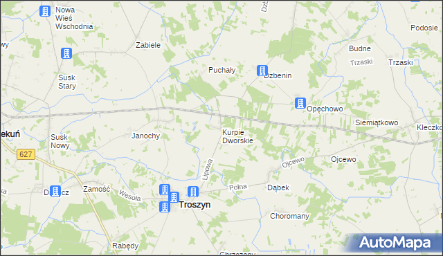 mapa Kurpie Dworskie, Kurpie Dworskie na mapie Targeo