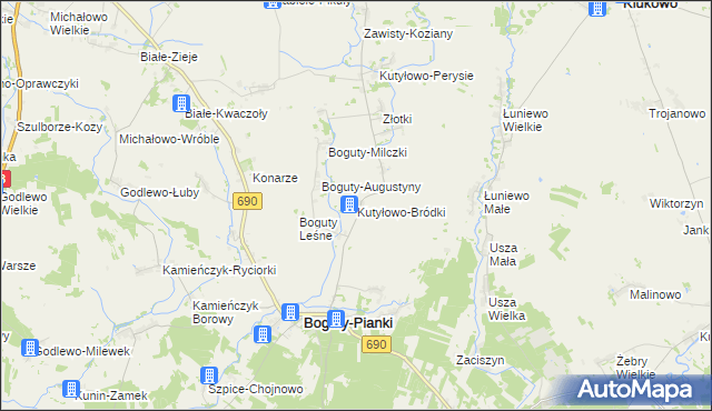 mapa Kutyłowo-Bródki, Kutyłowo-Bródki na mapie Targeo