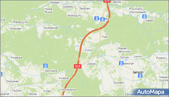 mapa Kutyły, Kutyły na mapie Targeo