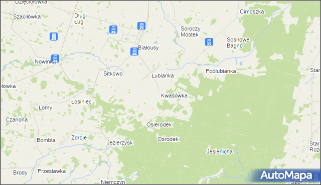 mapa Kwasówka gmina Janów, Kwasówka gmina Janów na mapie Targeo
