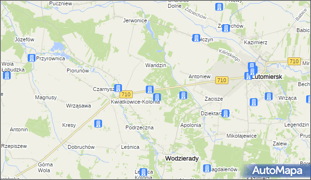 mapa Kwiatkowice-Las, Kwiatkowice-Las na mapie Targeo