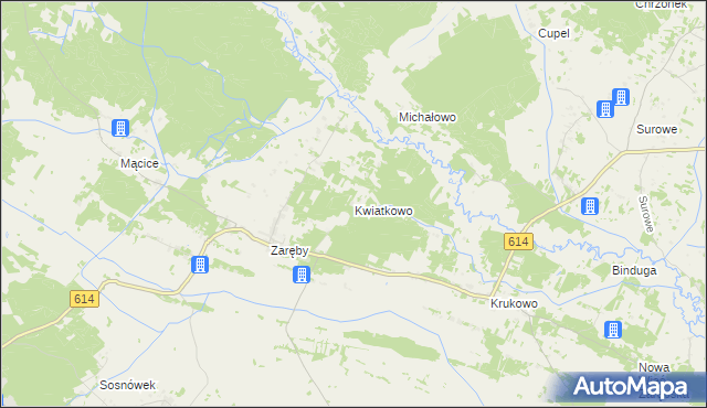 mapa Kwiatkowo gmina Chorzele, Kwiatkowo gmina Chorzele na mapie Targeo