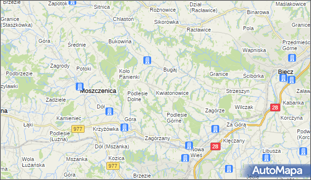 mapa Kwiatonowice, Kwiatonowice na mapie Targeo