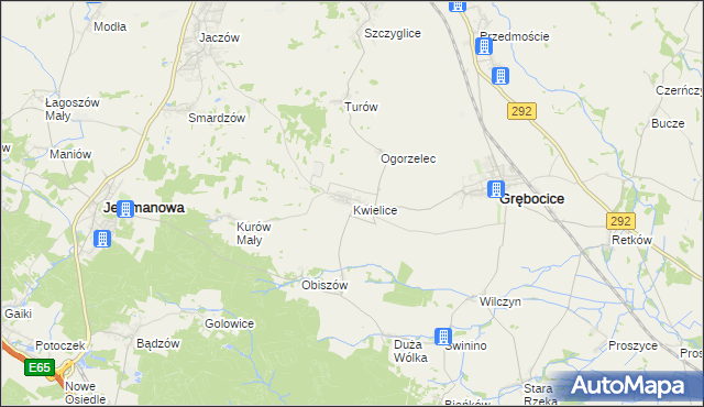 mapa Kwielice, Kwielice na mapie Targeo