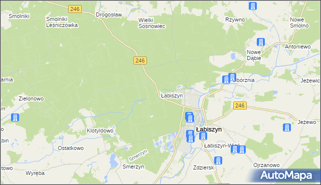 mapa Łabiszyn powiat żniński, Łabiszyn powiat żniński na mapie Targeo