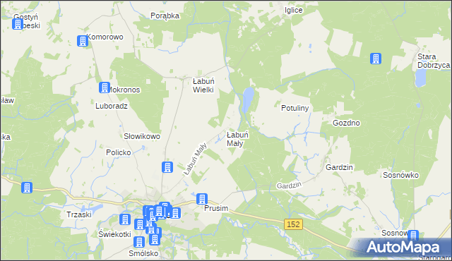 mapa Łabuń Mały, Łabuń Mały na mapie Targeo