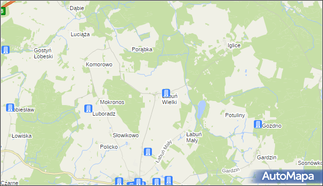 mapa Łabuń Wielki, Łabuń Wielki na mapie Targeo