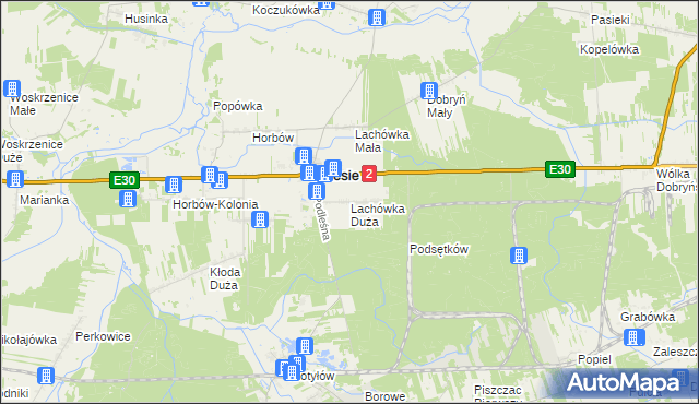 mapa Lachówka Duża, Lachówka Duża na mapie Targeo