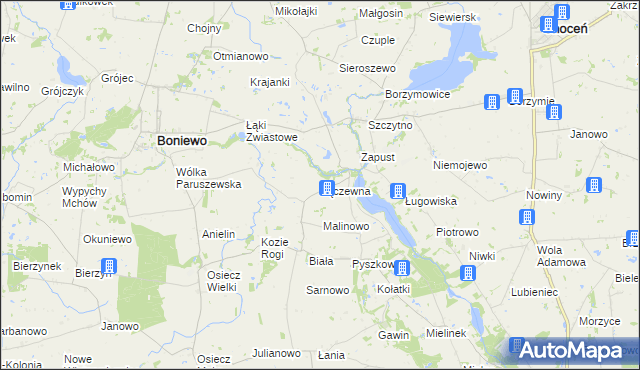 mapa Łączewna gmina Boniewo, Łączewna gmina Boniewo na mapie Targeo