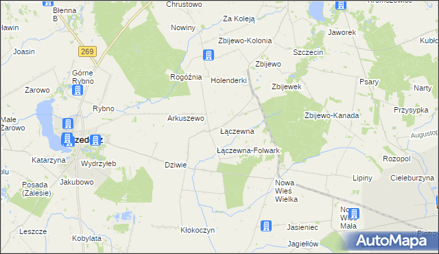 mapa Łączewna gmina Przedecz, Łączewna gmina Przedecz na mapie Targeo