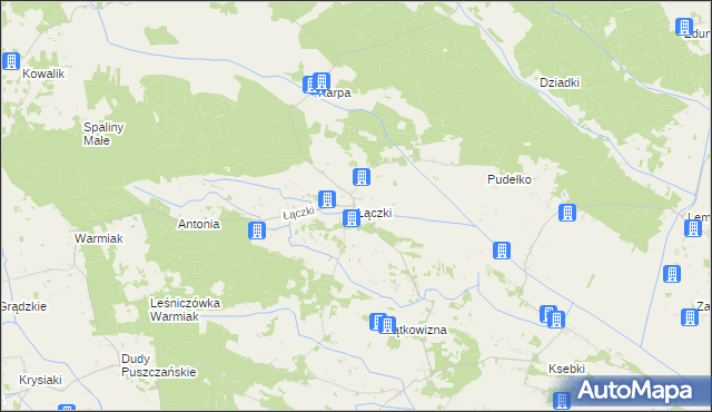 mapa Łączki gmina Łyse, Łączki gmina Łyse na mapie Targeo