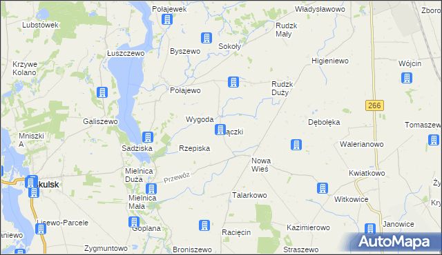 mapa Łączki gmina Piotrków Kujawski, Łączki gmina Piotrków Kujawski na mapie Targeo