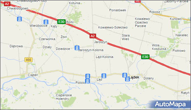 mapa Ląd-Kolonia, Ląd-Kolonia na mapie Targeo