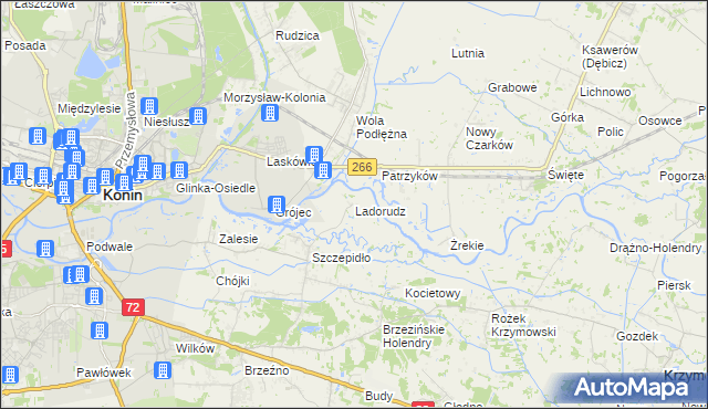 mapa Ladorudz gmina Krzymów, Ladorudz gmina Krzymów na mapie Targeo