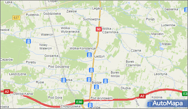 mapa Ładzyń, Ładzyń na mapie Targeo