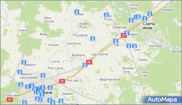 mapa Łąg-Kolonia, Łąg-Kolonia na mapie Targeo