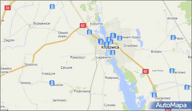 mapa Łagiewniki gmina Kruszwica, Łagiewniki gmina Kruszwica na mapie Targeo