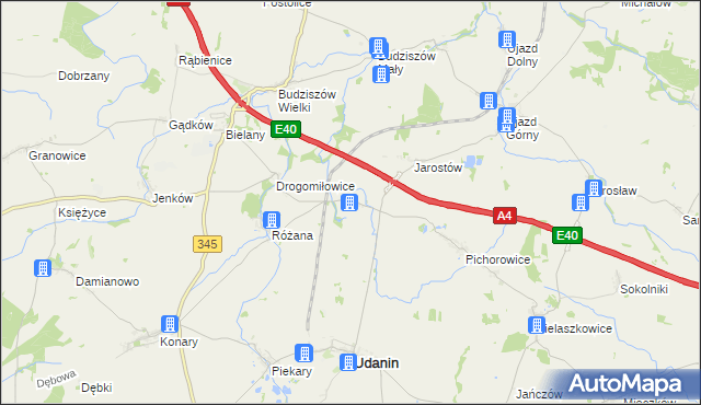 mapa Łagiewniki Średzkie, Łagiewniki Średzkie na mapie Targeo