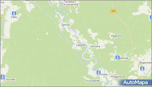 mapa Łagoda, Łagoda na mapie Targeo