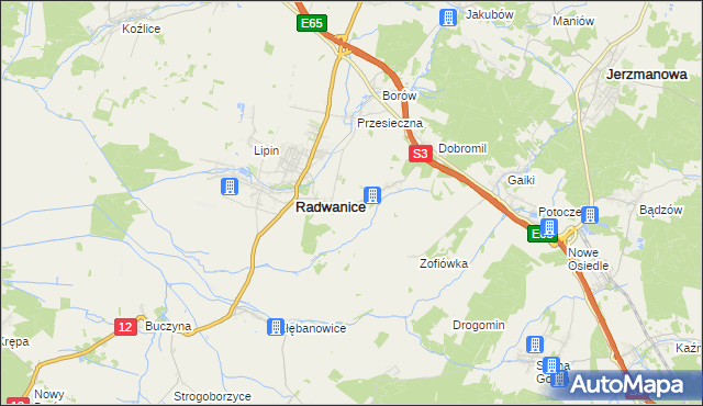 mapa Łagoszów Wielki, Łagoszów Wielki na mapie Targeo