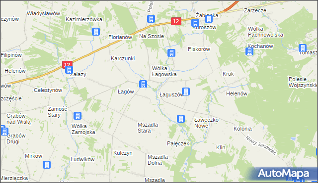 mapa Łaguszów, Łaguszów na mapie Targeo