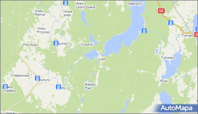 mapa Łajs, Łajs na mapie Targeo