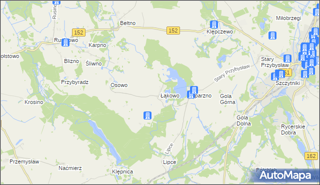 mapa Łąkowo, Łąkowo na mapie Targeo