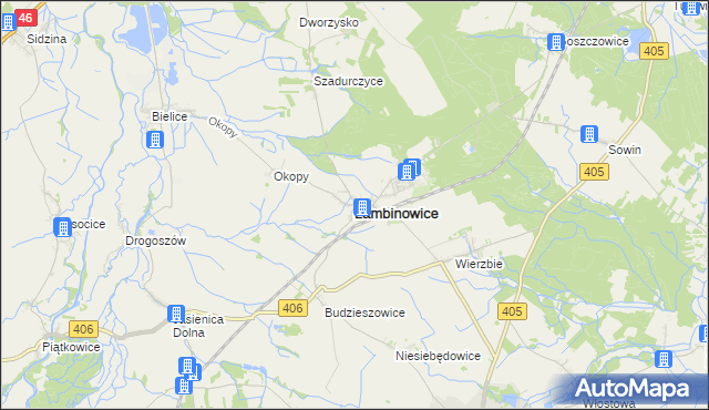 mapa Łambinowice, Łambinowice na mapie Targeo