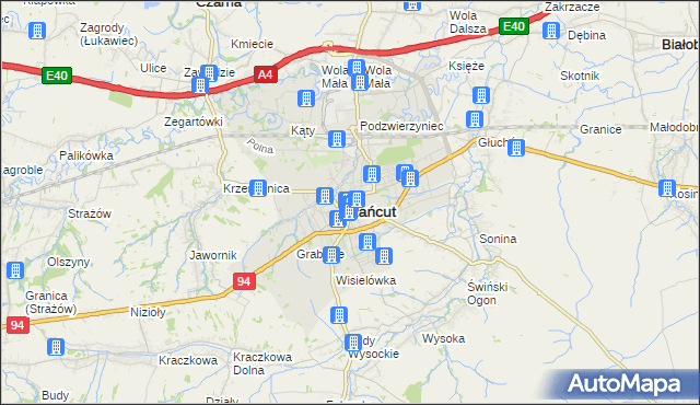 mapa Łańcut, Łańcut na mapie Targeo