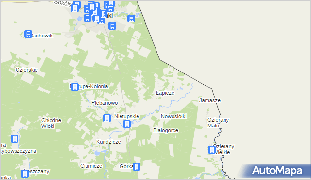 mapa Łapicze, Łapicze na mapie Targeo