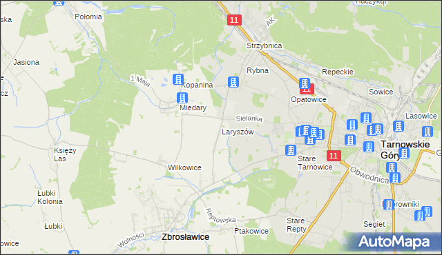 mapa Laryszów, Laryszów na mapie Targeo