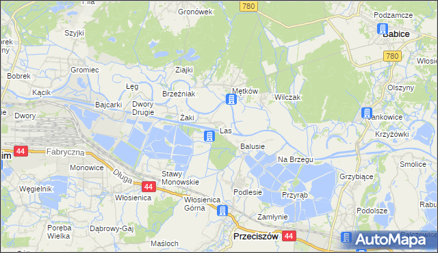 mapa Las gmina Przeciszów, Las gmina Przeciszów na mapie Targeo