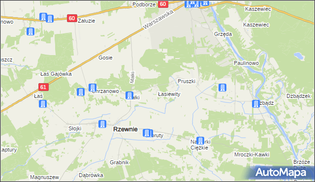 mapa Łasiewity, Łasiewity na mapie Targeo