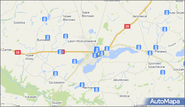 mapa Łasin, Łasin na mapie Targeo