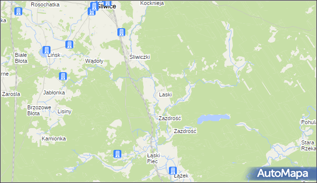 mapa Laski gmina Śliwice, Laski gmina Śliwice na mapie Targeo