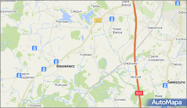 mapa Laski Koszalińskie, Laski Koszalińskie na mapie Targeo