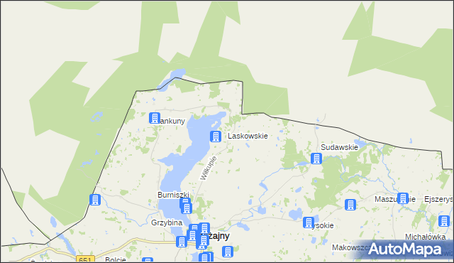 mapa Laskowskie, Laskowskie na mapie Targeo