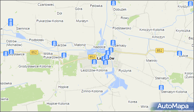 mapa Łaszczów, Łaszczów na mapie Targeo