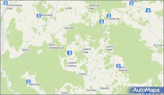 mapa Łatana Mała, Łatana Mała na mapie Targeo