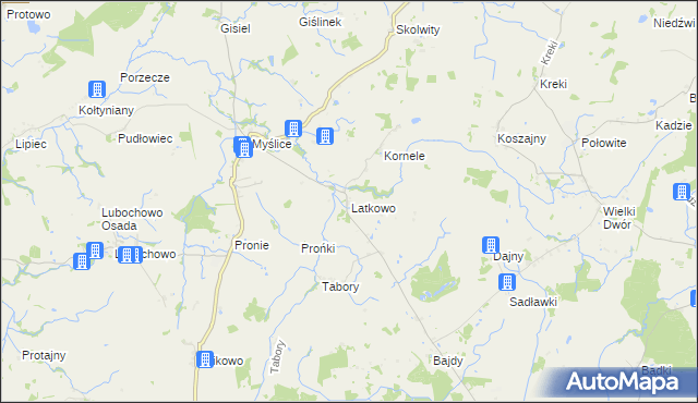 mapa Latkowo gmina Stary Dzierzgoń, Latkowo gmina Stary Dzierzgoń na mapie Targeo